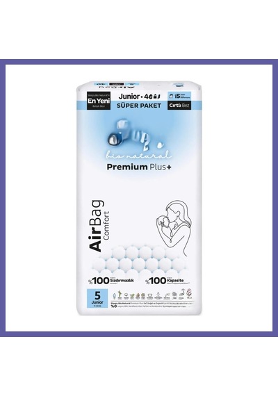 Bezos Bio Natural Premium Plus Airbag Comfort Bebek Bezi 5 Beden 40 Adet Nıda Standart