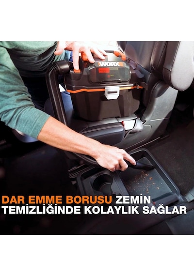 Worx Wx031.9 20volt 200w/16kpa Li-ion Kömürsüz Flexi Esnek Hortumlu Islak/kuru Süpürge & Üfleme Akü