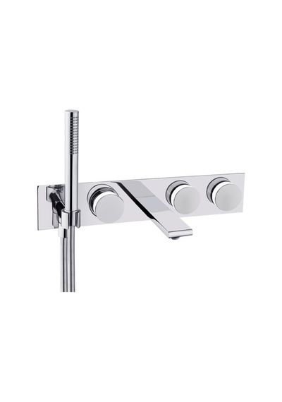 VitrA Memoria A4231757 Ankastre Banyo Bataryası 3 Yollu Krom Beyaz Beyaz - Krom
