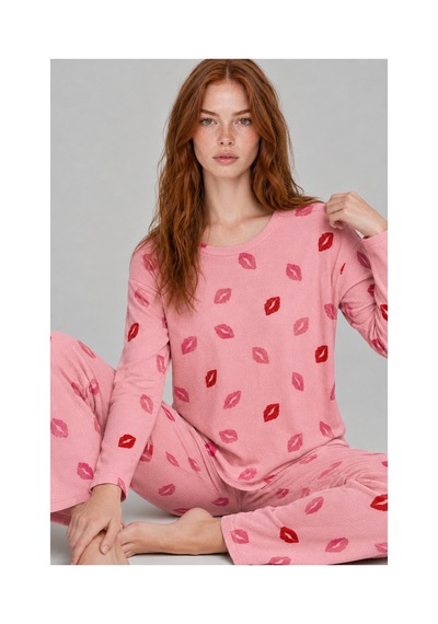 Fit Women Kadın Comfort Esnek Pembe Pijama Takımı 4688