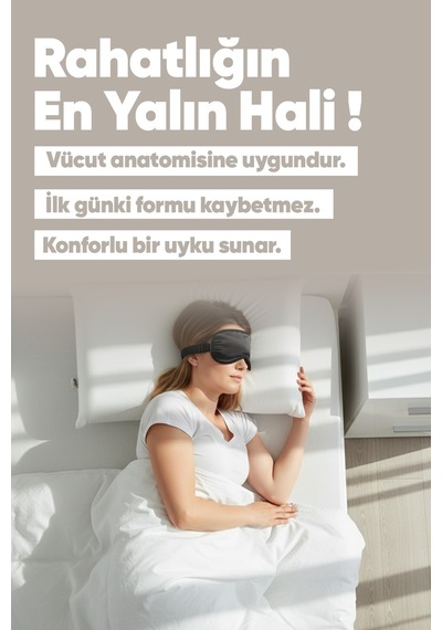 Büyük Boy Visco Yastık - Ortopedik Yastık - Süper Soft Uzun Visco Yastık - Hava Alabilir Kumaş Beyaz
