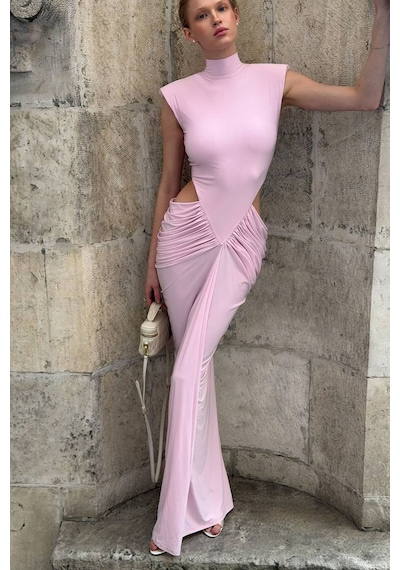 Arisa Kolsuz Maxi Elbise - Pembe