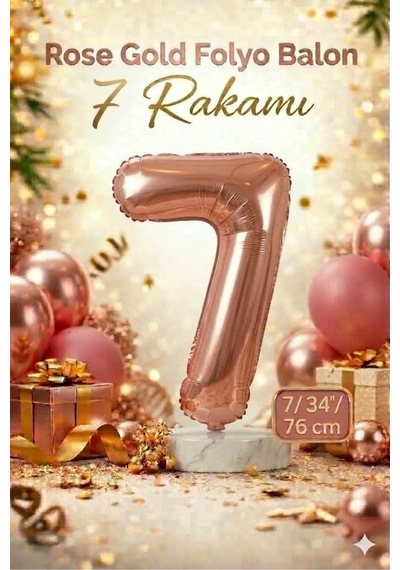 34" Folyo Rakam 76cm "7" Rose Gold Rose Gold