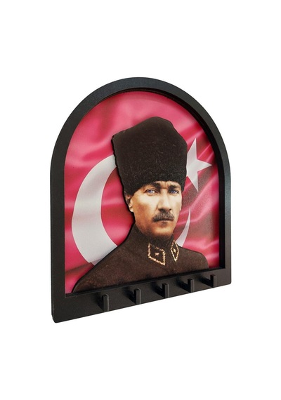 Cajuart Boyutlu Kabartma Tasarım Atatürk Bayrak Tema Anahtarlık Duvar Askılık Dekor