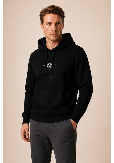 Redline Thenk Yeni Sezon Erkek Regular Fit Kapüşonlu Sweatshirt Siyah