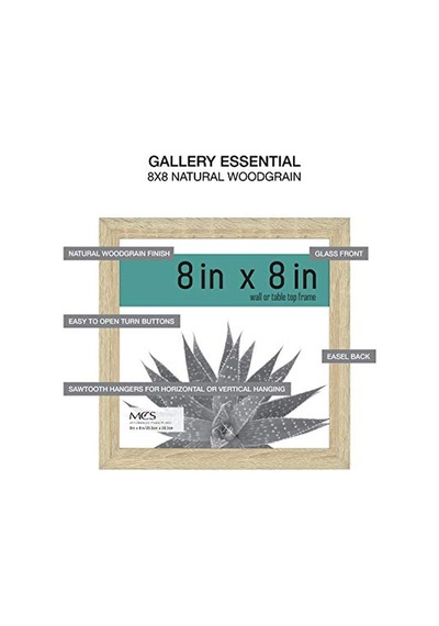 Galeri Temel Çerçeve, Doğal Ahşap Tahıl, 20,32 X 20,32 Cm, 2 Paket