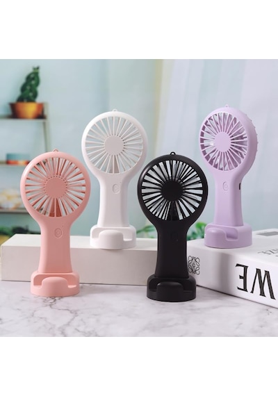 Dd5002 Telefon Standlı 3 Kademeli Mini Vantilatör Portatif Soğutucu Fan El Fanı Beyaz Diğer