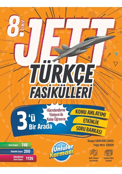8.sınıf Jett Türkçe - Paragraf- Dil Bilgisi Fasikülleri - 1.dönem 5 Li Deneme