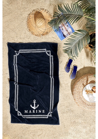 Özdilek Sun Maritime Line Plaj Havlusu 90x150 Cm Lacivert