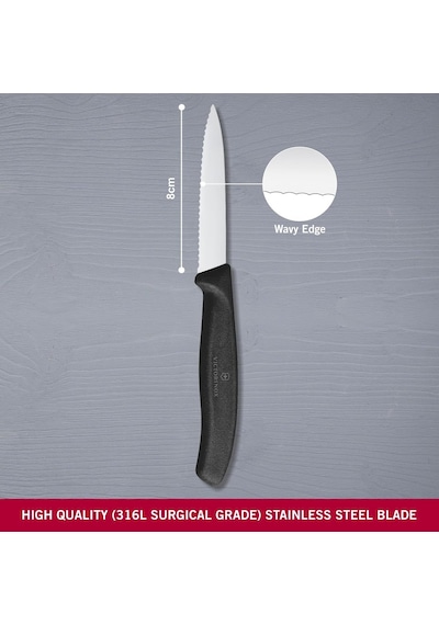 Victorinox 6.7633 8cm Tırtıklı Soyma Bıçağı Çok Renkli