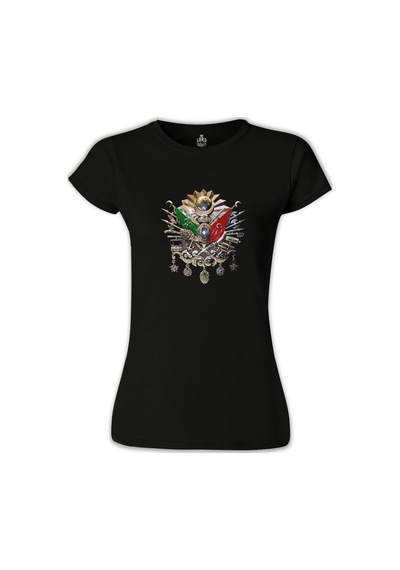 Osmanlı Arması Siyah Kadın Tshirt 001