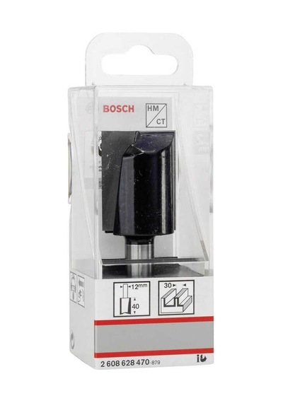Bosch Standard Seri Ahşap İçin Çift Oluklu, Sert Metal Ekstra Uzun Düz Freze Ucu 12*30*81mm