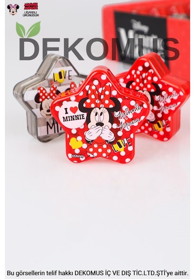 Dekomus İle Lisanslı Mınnıe Mouse Çift Bıçaklı Yıldız Kalemtraş