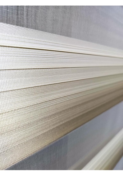 Bbb Geniş Pliseli Renk Geçişli Zebra Stor Perde Mz293 Kahve - Krem
