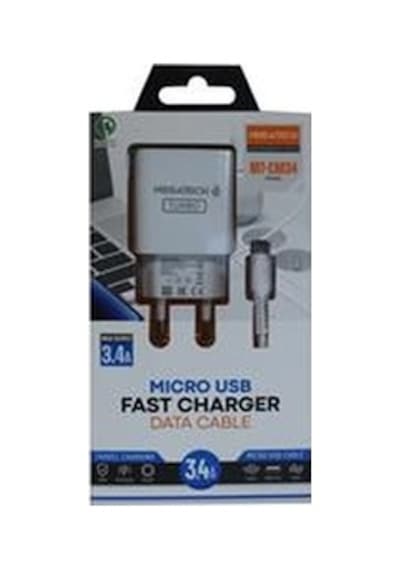 Megatech MT-CM34 3.4 A Micro Usb Kablo+ Ev Şarj Adaptörü Hızlı Şarj Cihazı
