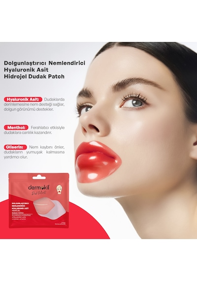 Dermokil Dolgunlaştırıcı Nemlendirici Hyaluronik Asit Hidrojel Patch Dudak Maskesi