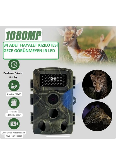 Fotokapan Kamera 128 Gb Sd Kart Destekli 36 Mp Gizli Gece Görüş