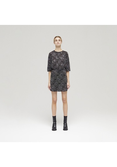 The Kooples Kadın Desenli Siyah Elbise