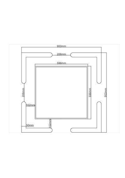 Motifpiyer Tavan Spot Göbek Kenarlı Kare-52-60x60 L-Dis Citali