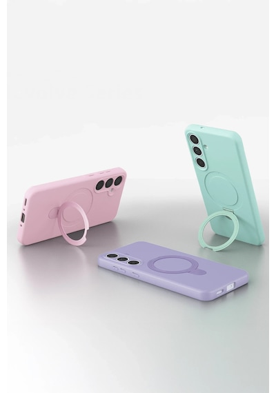 Newface - 462 - Samsung Galaxy S24 Fe Regal Magsafe Standlı Kapak - Edntrend - - Turuncu