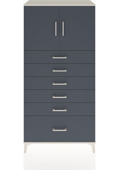 Hyperion Dolap Tek Raflı 6 Çekmeceli 2 Kapaklı 88x44x182 Aytaşı-antrasit Aytası