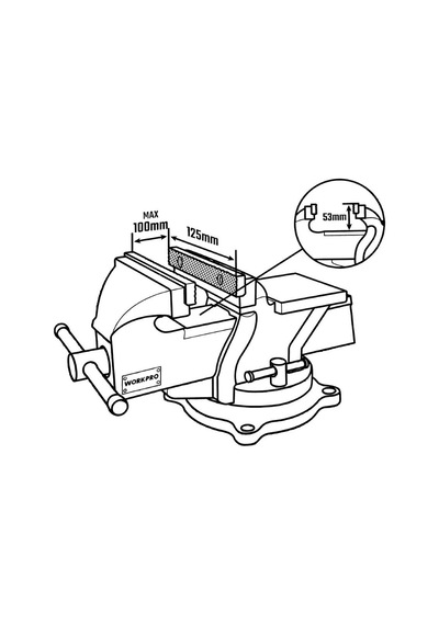 Workpro Wp233006 125mm 360 Döner Tabanlı Örslü Profesyonel Tezgâh Mengene Fr Wp233006