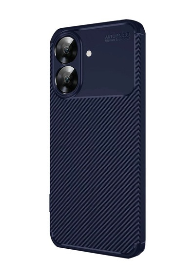 Realme Note 60 Uyumlu Kılıf Auto Focus Karbon Kapak - Lacivert