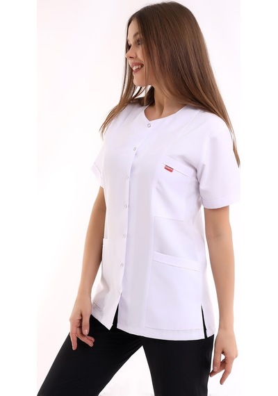 Beşgen Yaka Kadın Tek Üst - 171 Beyaz-6014