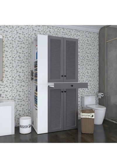 Kenzlife Membran Çamaşır-kurutma Makinesi Dolabı Ahi Evran Sol Gribyz Panjur 187 090 60 Mebran Kapak Suntalam Gövde Beyaz
