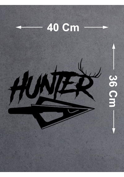 Hunter Avcı Sticker - Araba Oto Motosiklet Karavan Cam Sticker - 00267 40X36 Cm