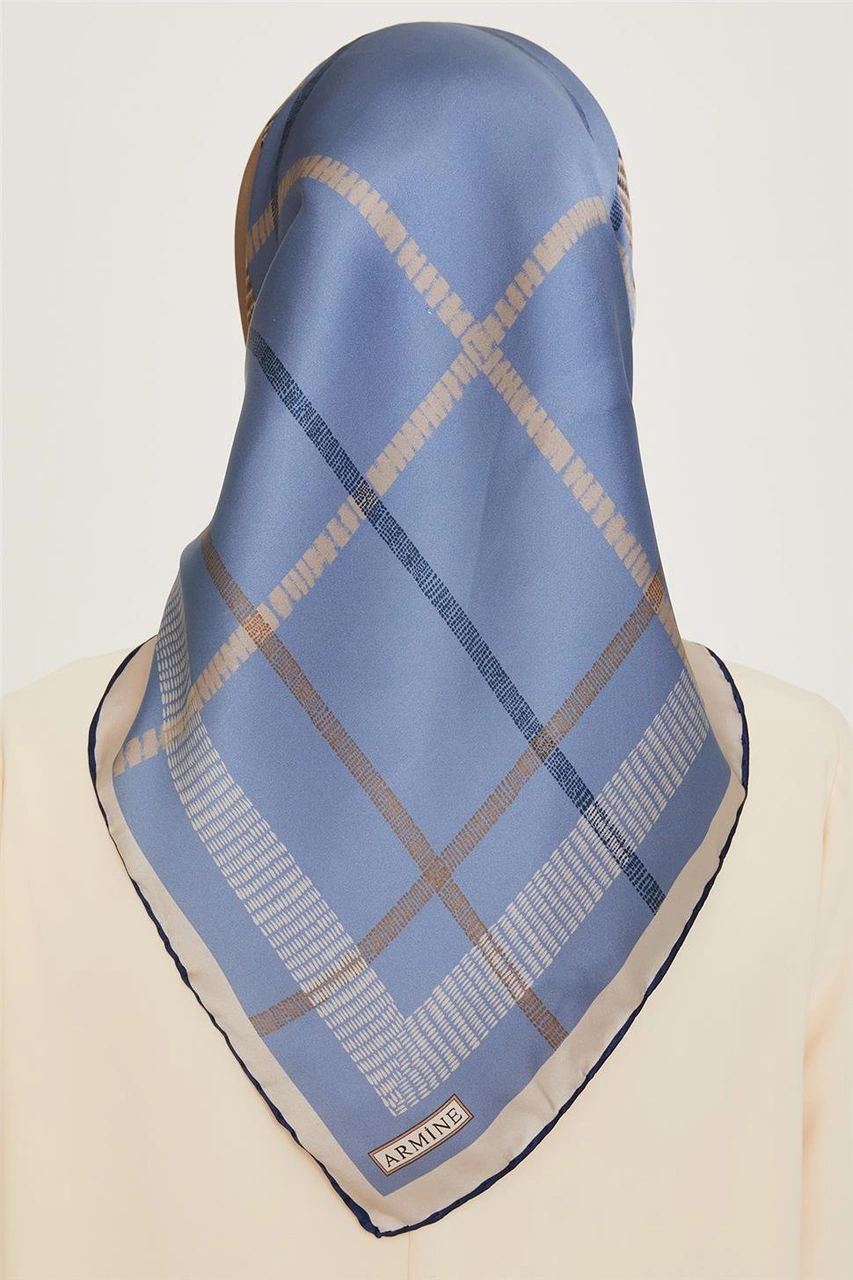 Armine Geometrik Desenli Twill Saf İpek Eşarp 9206d 06 Çok Renkli