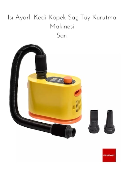 Pakeway Isı Ayarlı Kedi Köpek Saç Tüy Kurutma Makinesi - Sarı