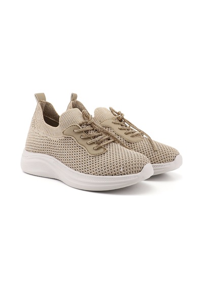 Diğer Kadın Triko Bağcıklı Memory Foam Tabanlıklı Comfort Sneaker Dyza83935168 Nude