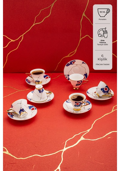 Emsan Kintsugi 6 Kişilik Kahve Fincan Takımı 100 Ml Multicolor