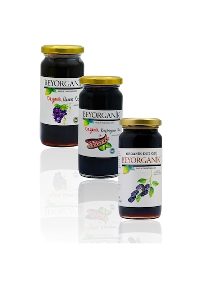 Organik Keçiboynuzu & Dut & Üzüm Özü 3'lü 315 Ml Pestisit Analizli