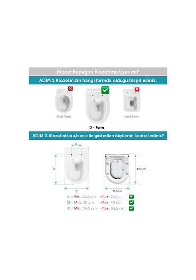 Aqua Bagno Moon Yavaş Kapanan Klozet Kapağı - Duroplast Beyaz
