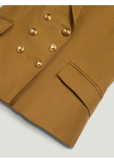 Nocturne Gold Detaylı Kruvaze Yelek Camel