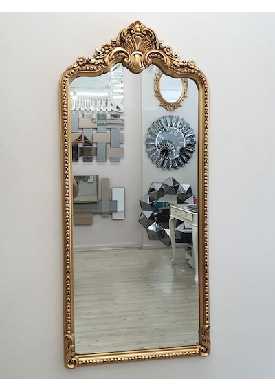 Ayna Denizi Princess Great Gold Model Altın Renk Dekoratif Boy Aynası Altın