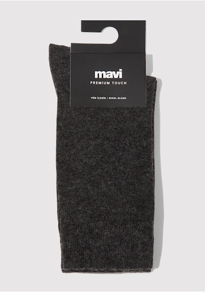Mavi - Yün Karışımlı Gri Soket Çorap 0912199-12685 Gri