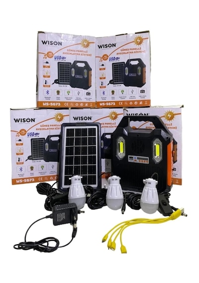 Wison Ws-5673 Güneş Panelli Radyo Mp3 Çalar Aydınlatma Sistemi