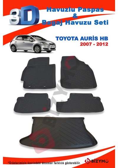 Toyota Uyumlu Auris Hb 2007-2012 Paspas Ve Bagaj Havuzu Seti