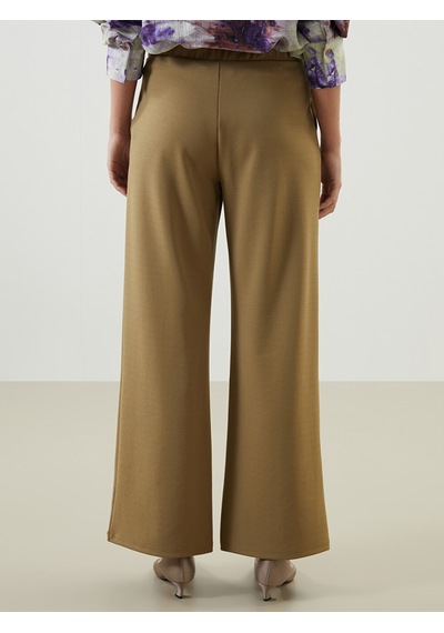 Lcw Vision Kahverengi Loose Fit Krep Kadın Pantolon