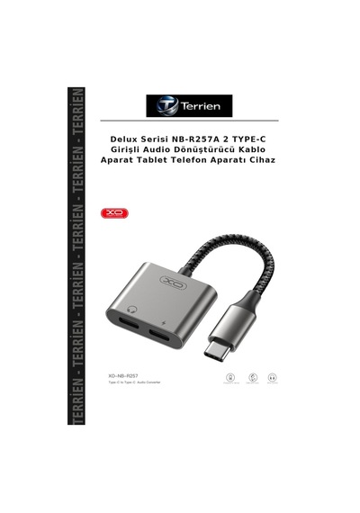Delux Serisi Nb-r257a 2 Type-c Girişli Audio Dönüştürücü Kablo Aparat Tablet Telefon Aparatı Cihaz
