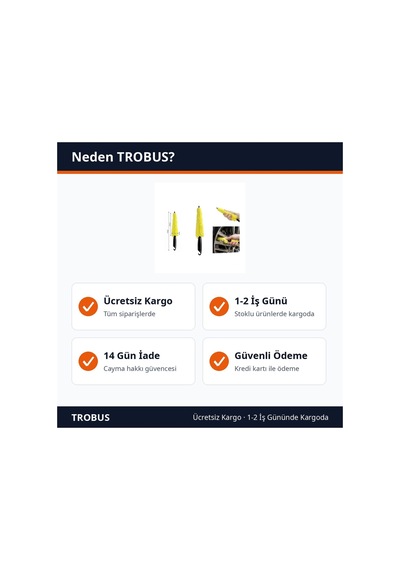 Trobus Araç Jant Yıkama Fırçası Detaylı Temizleme Aparatı 29 Cm Sarı