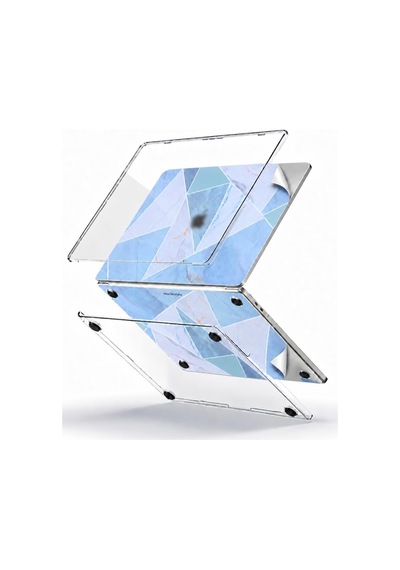 Macbook Pro M1-m2 Kılıf A2338 İle Uyumlu Koruyucu Sticker Laptop Kaplama Marble14 Gri Belirtilmemiş