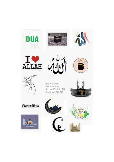 Islamiyet Tasarımlı 15'li Dini Sticker Seti
