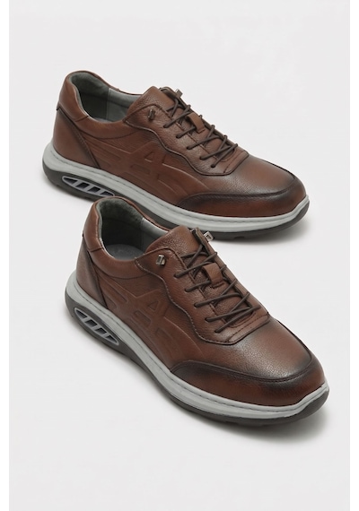 Letao Erkek Taba Yüksek Kalite Hakiki Deri Günlük Konfor Ayakkabı - Casual Sneaker