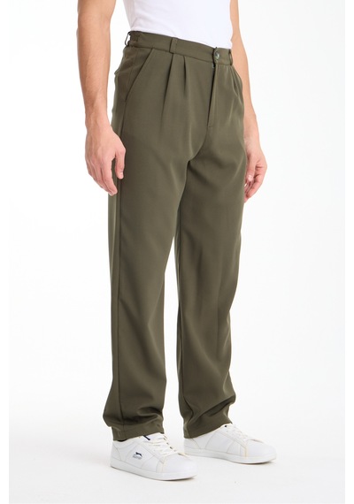 Gugus Erkek Baggy İthal Kumaş Pantolon Haki