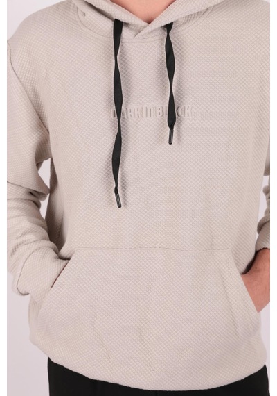 Five Pocket Fp24b2124 Erkek Kapşonlu Kanguru Cepli Sweatshirt Taş