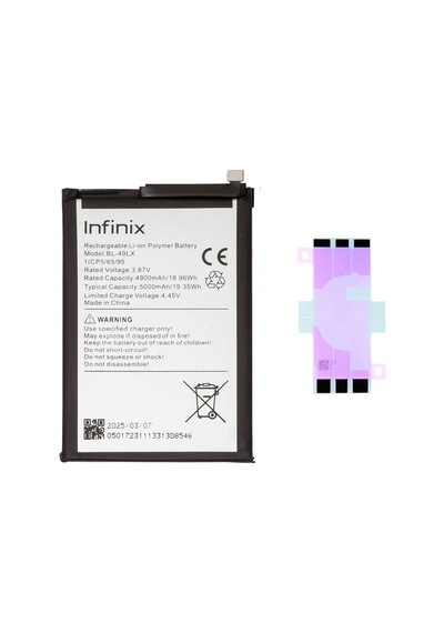 İnfinix Hot 20s Bl-49lx Batarya Pil Telefon Bataryası Pil Bandı Yanında
